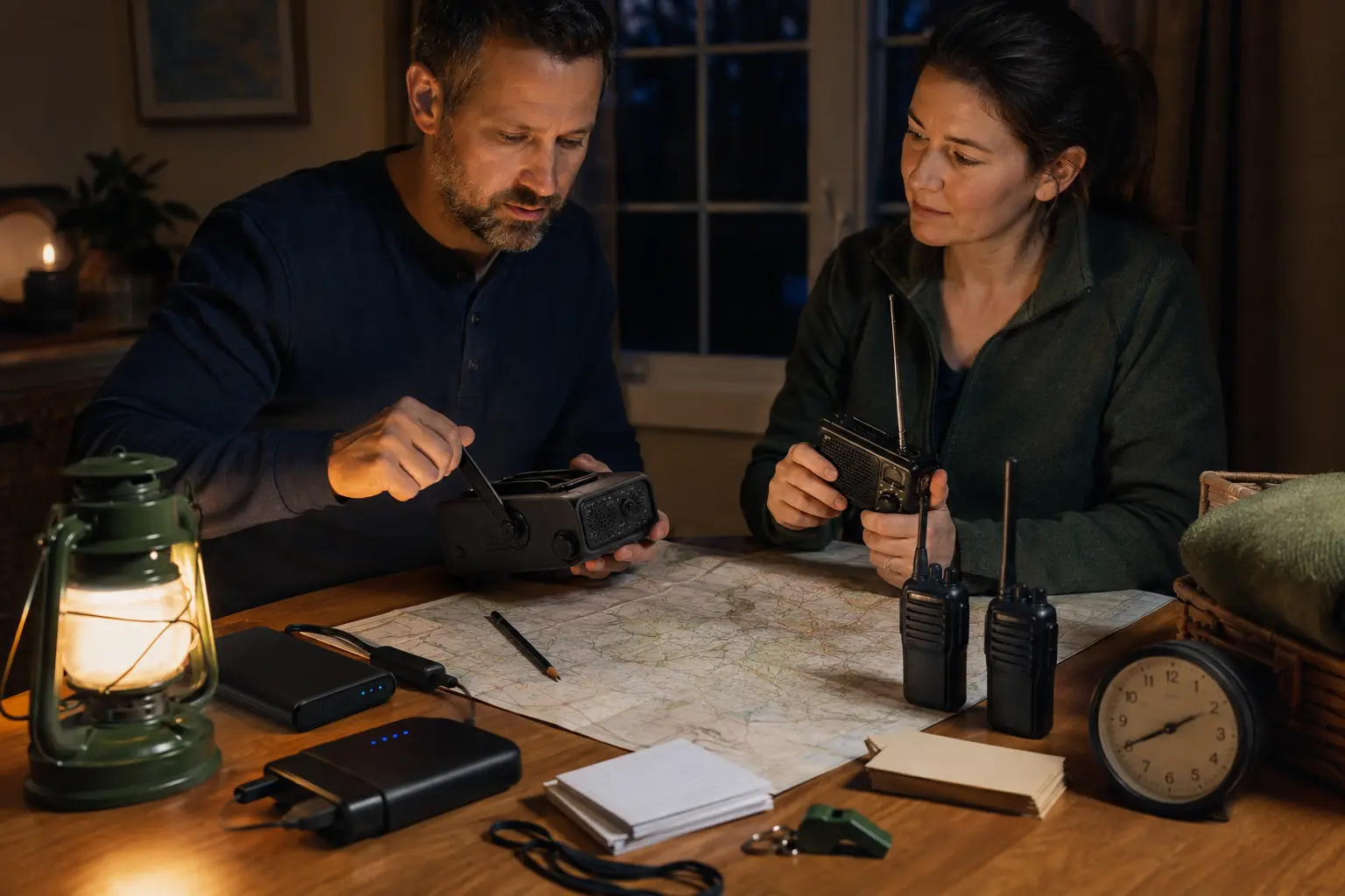 Household testing radios and offline maps