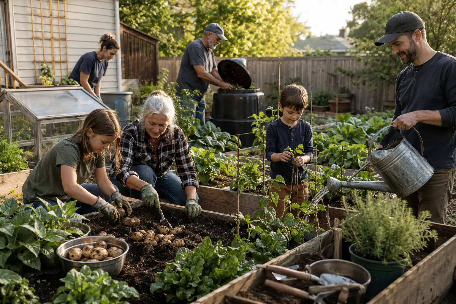 Neighbours growing vegetables together